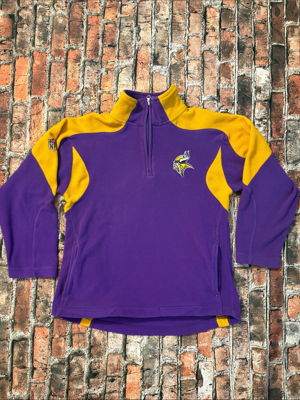Minnesota Vikings Kids Purple & Gold Quarter-Zip Fleece Pullover